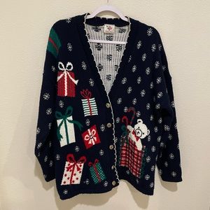 Nutcracker Vintage Ugly Christmas Cardigan with Buttons Size M